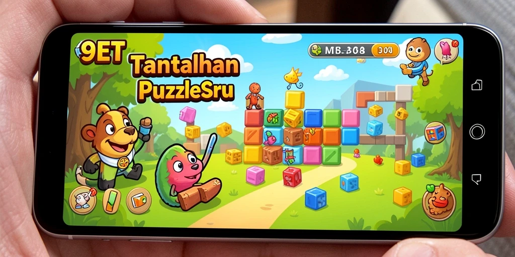 Tampilan gameplay menantang di 9ET dengan berbagai puzzle menarik.