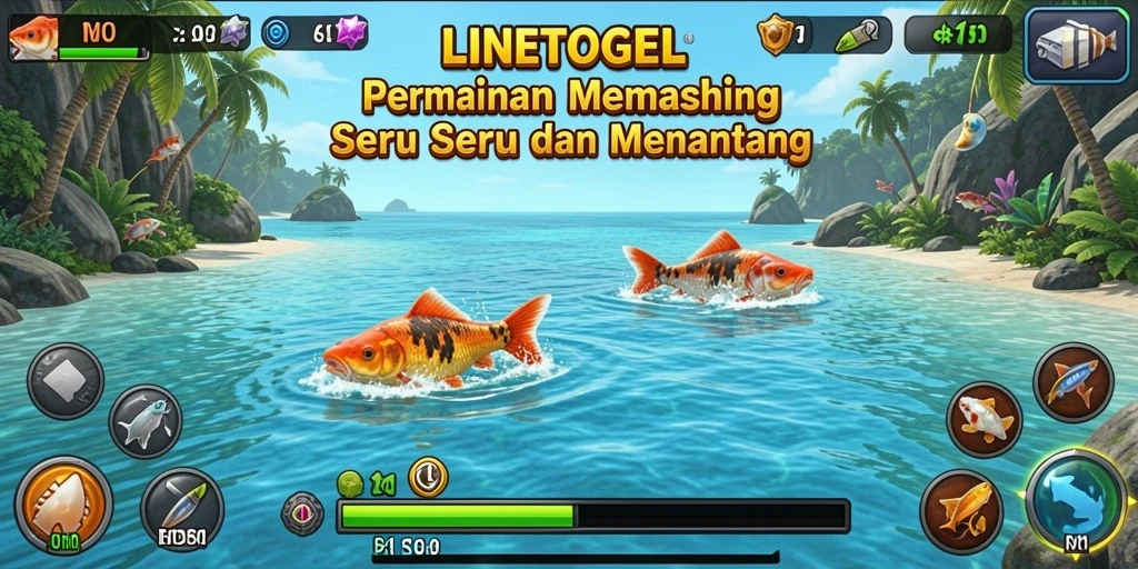 Tampilan gameplay LINETOGEL dengan pengalaman memancing yang realistis.