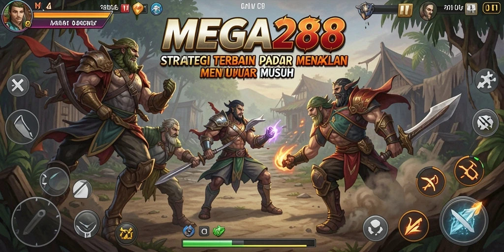 Screenshot gameplay MEGA288 menampilkan aksi strategi yang intens.