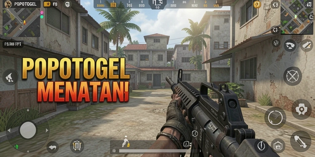 Tampilan mendebarkan dari gameplay FPS di POPOTOGEL.
