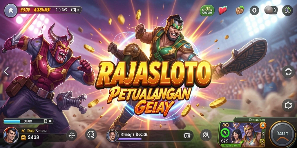 Tangkapan layar gameplay RAJASLOTO menunjukkan aksi seru dan grafis epik.