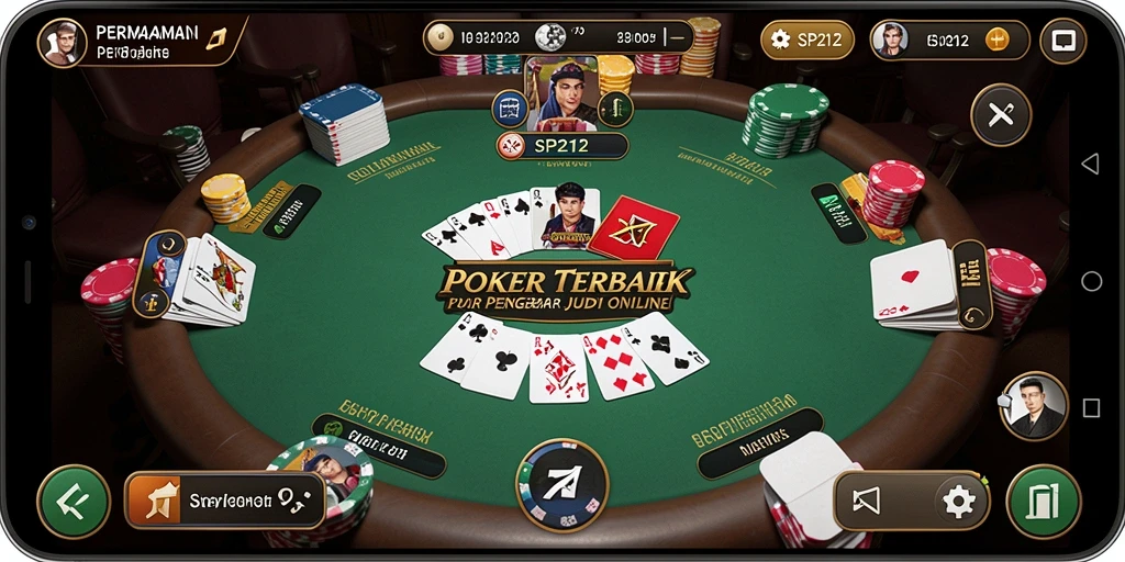 Tampilan menarik dari gameplay SP212 yang menampilkan suasana permainan Poker.